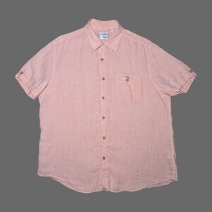 Baird McNutt Linen Murano Mens Pink SS Button Up Large